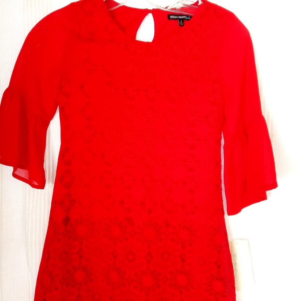 Girls Red lace Dress
